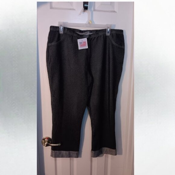 Love usa apparel new dark wash jeggings capris size XL - Picture 1 of 3